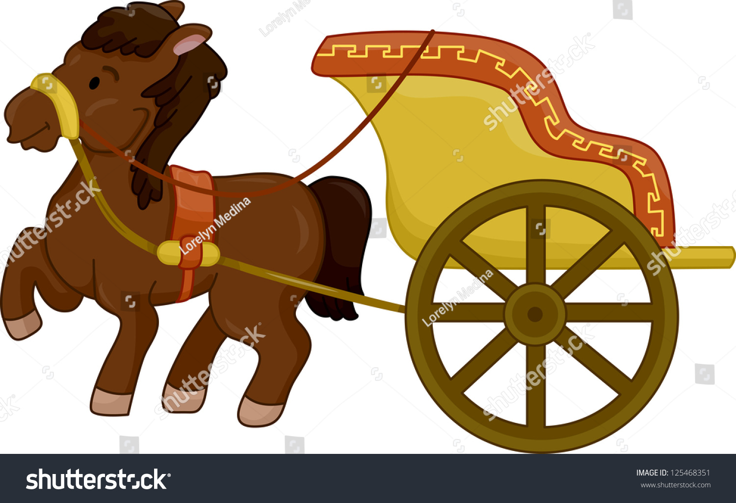 Illustration Of A HorseDrawn Ancient Chariot 125468351 Shutterstock