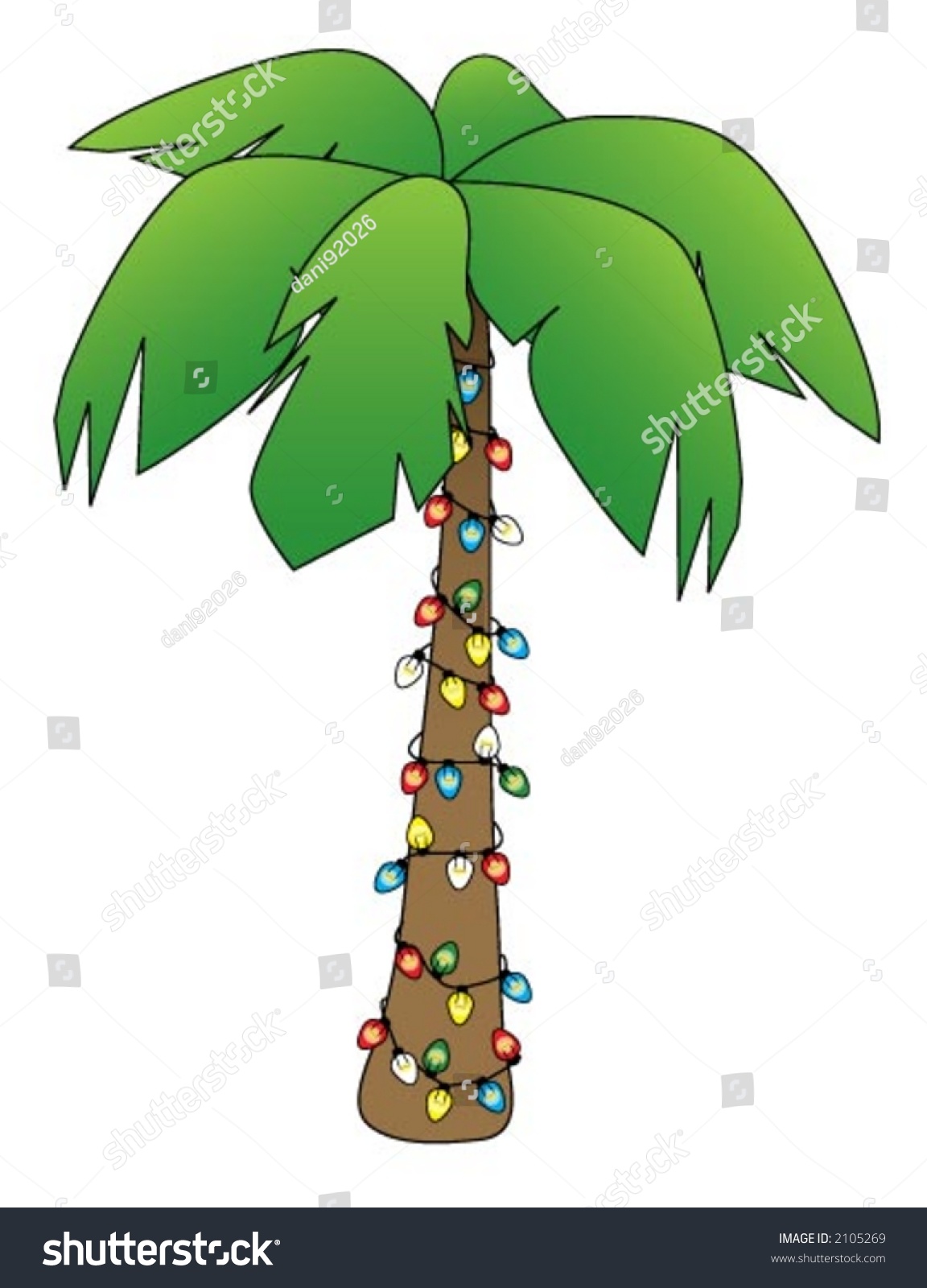 Illustration Of A Palm Tree Decorated For Christmas 2105269