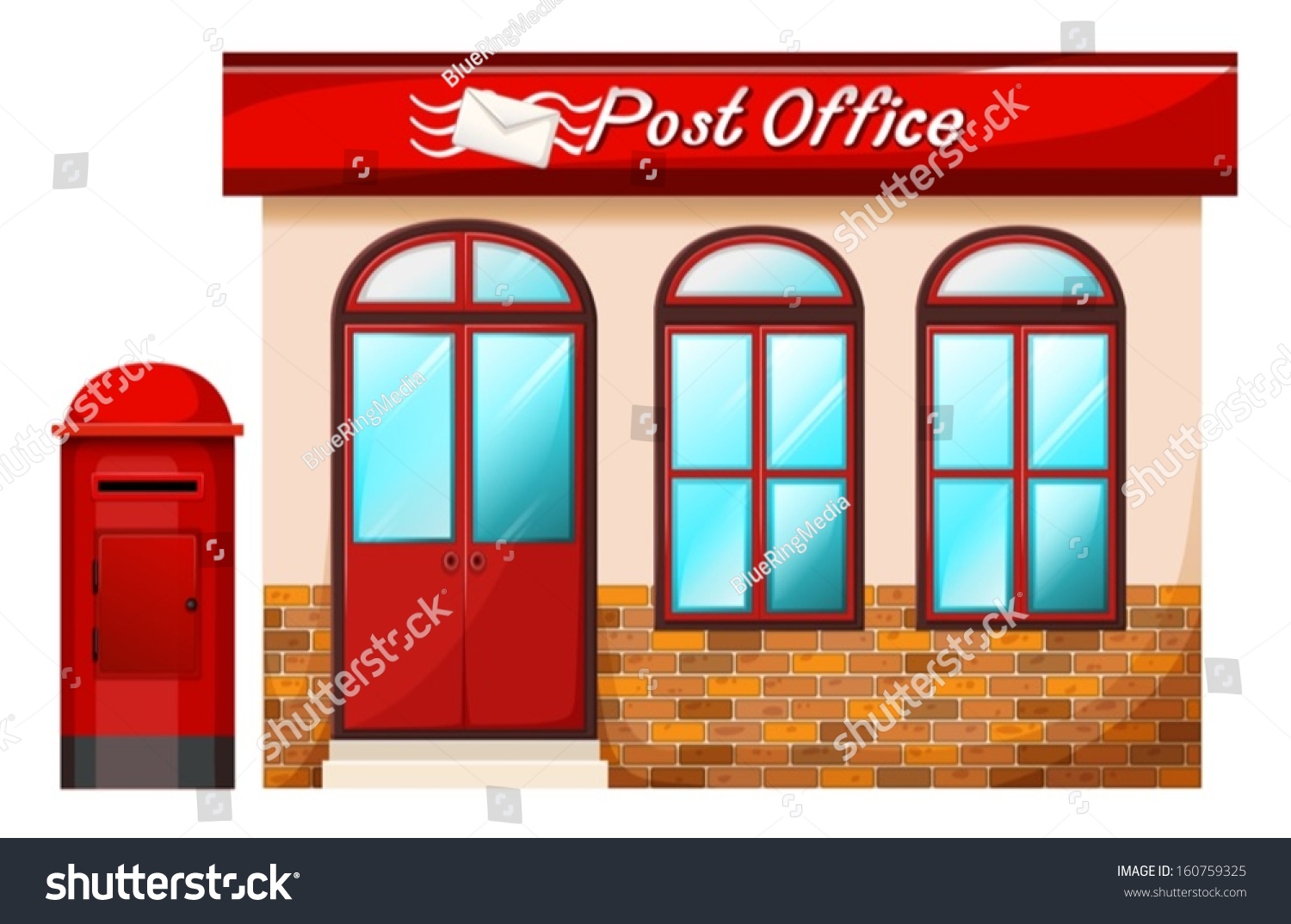 Office clipart, Post office, Stock illustration