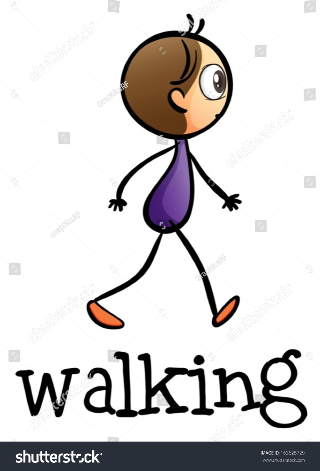 walking stick man drawing