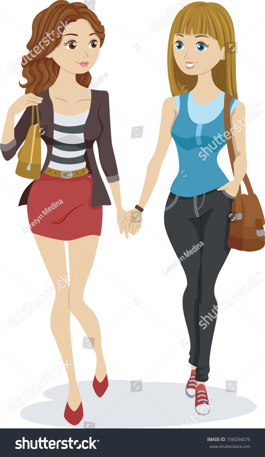 Art Of Teen Couple Walking 49