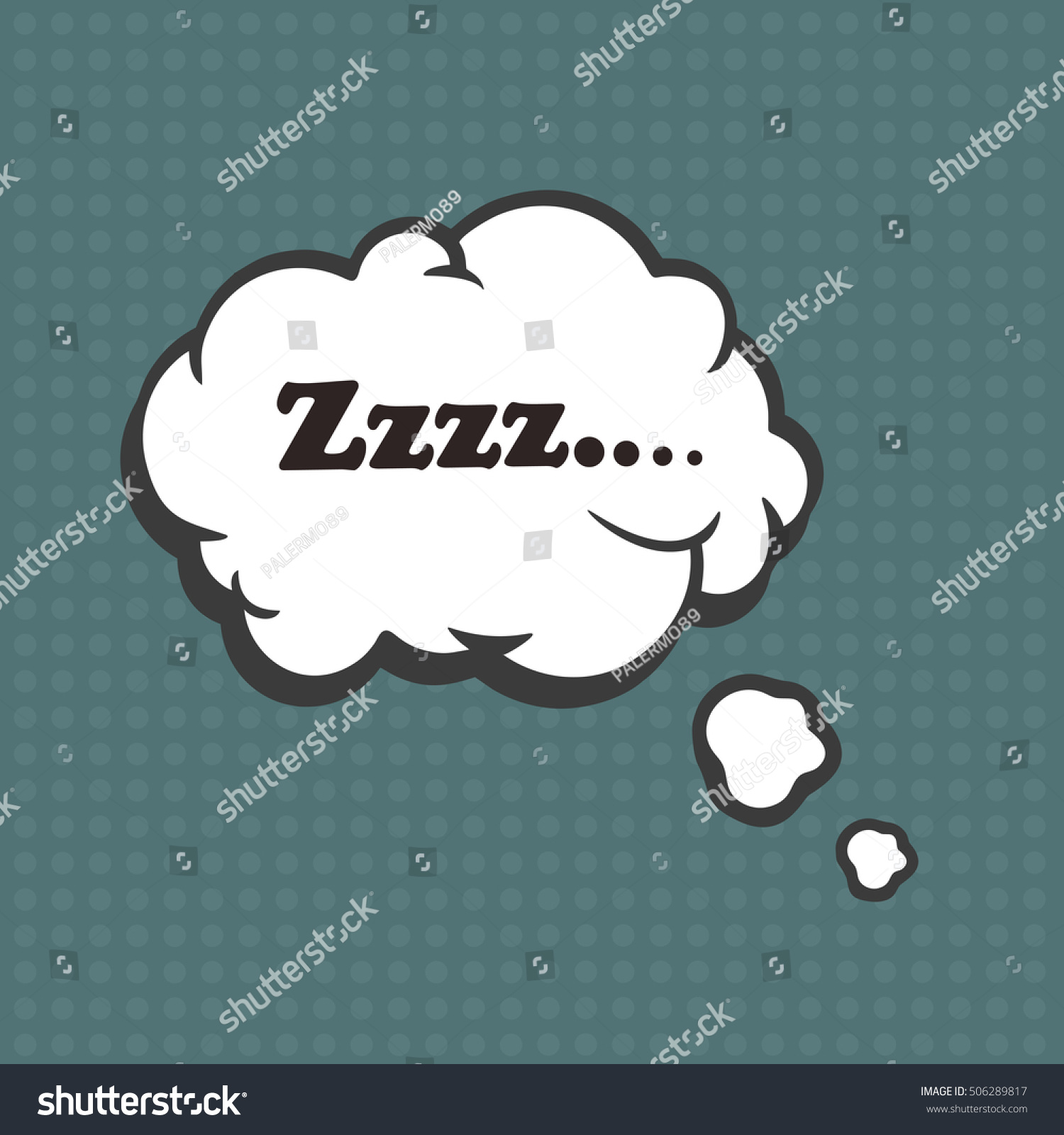 Illustration Zzzz Comic Stile On Cloud Vetor Stock Livre De Direitos