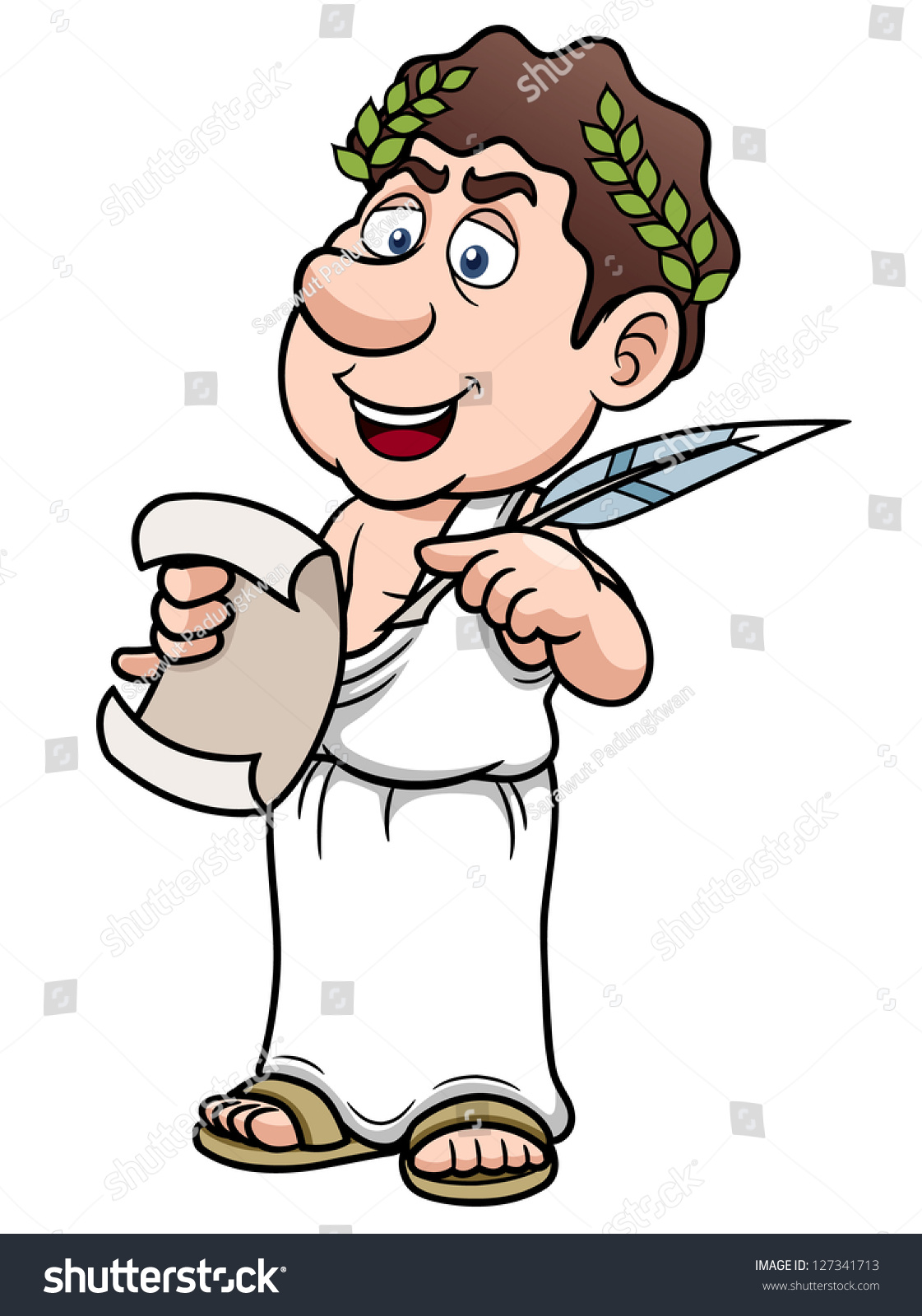 Illustration Of Ancient Greek Man Cartoon - 127341713 : Shutterstock