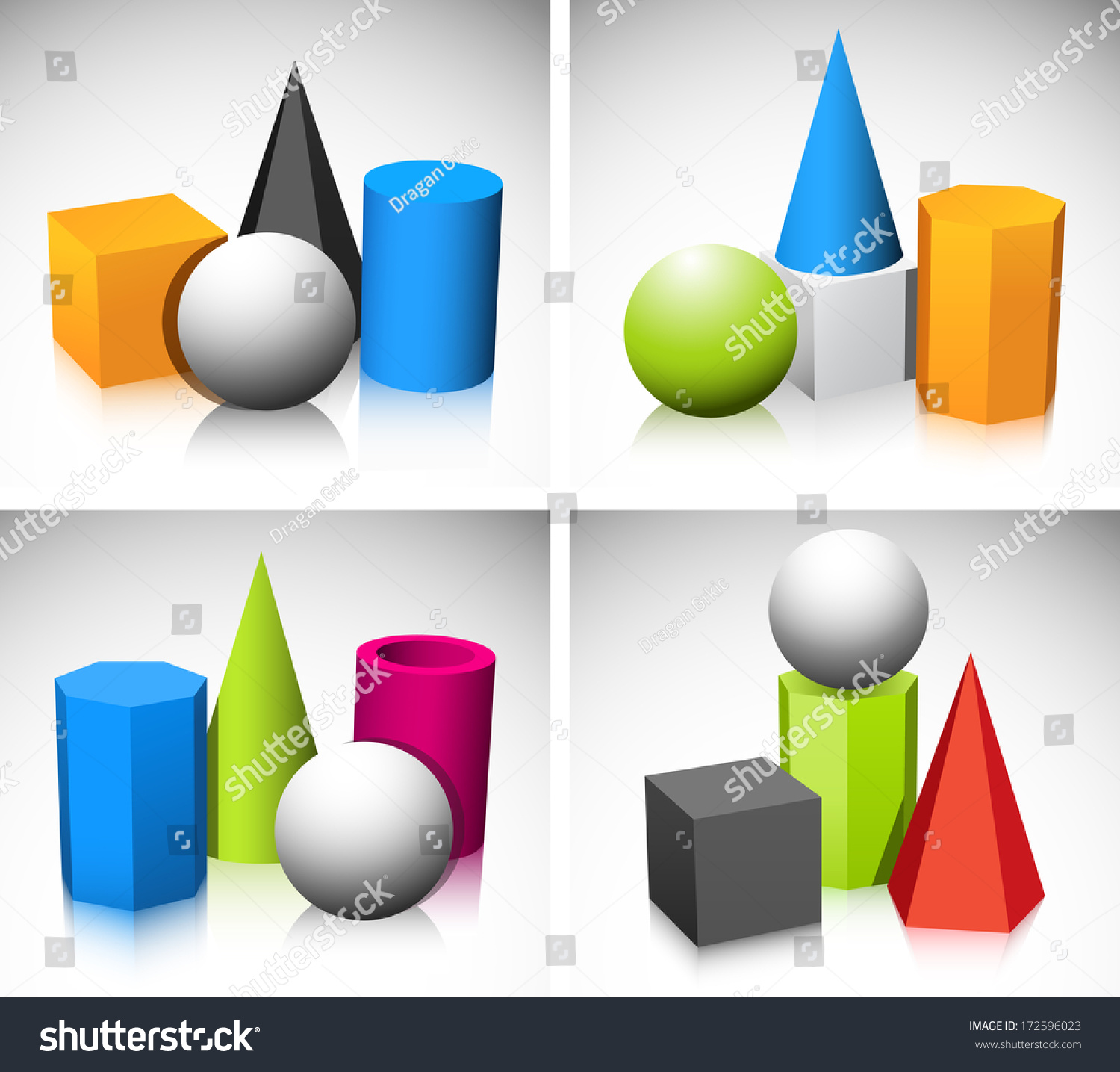 three dimensional shapes drawing