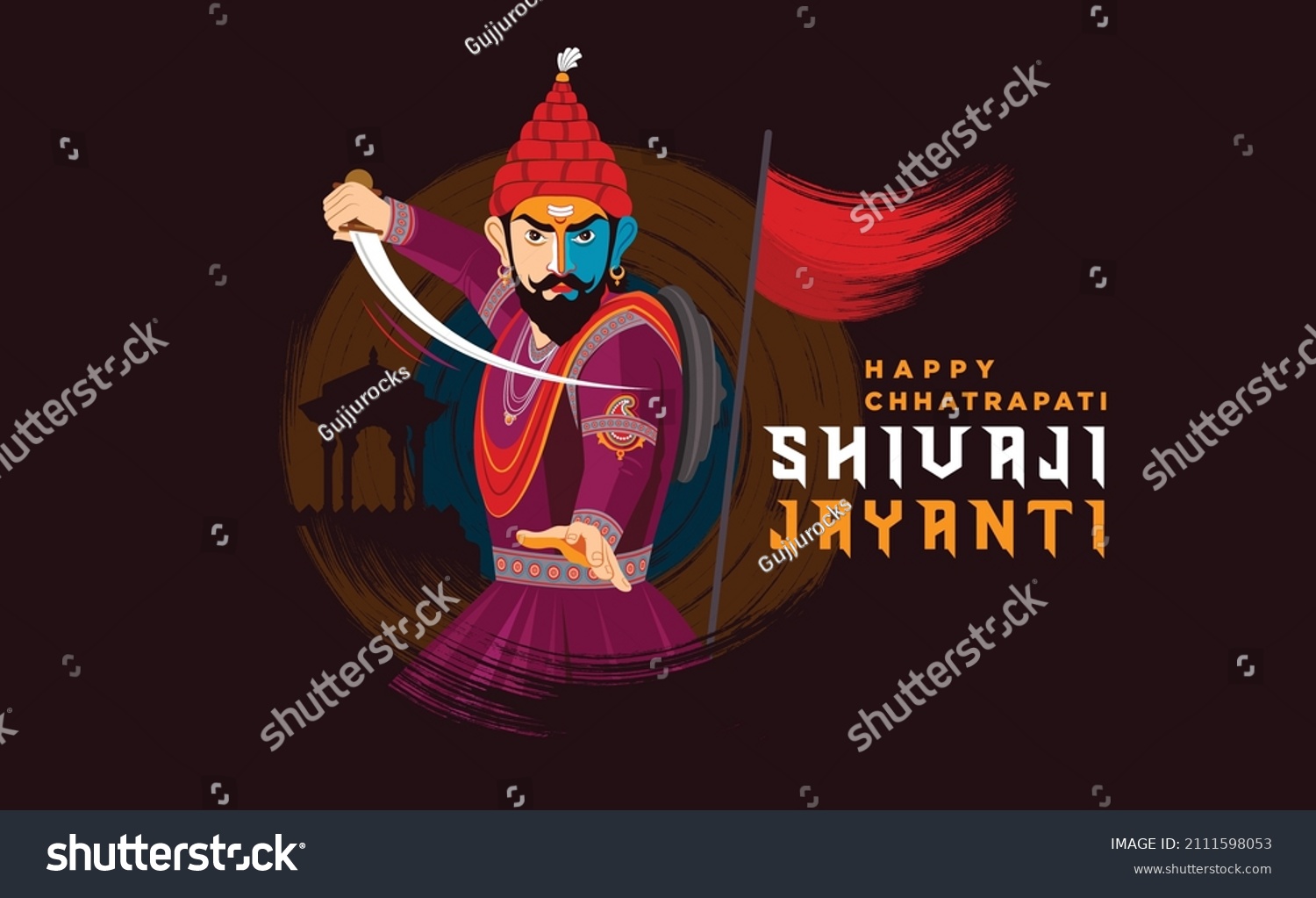 Illustration Chhatrapati Shivaji Maharaj Jayanti Indian