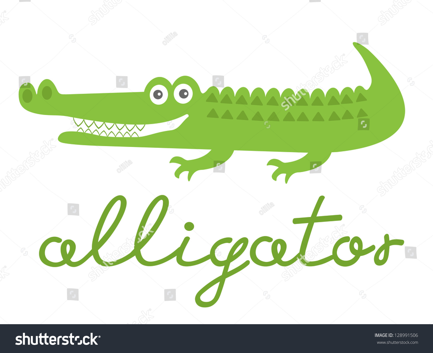 Illustration Cute Alligator Character Stock Vector 128991506 - Shutterstock