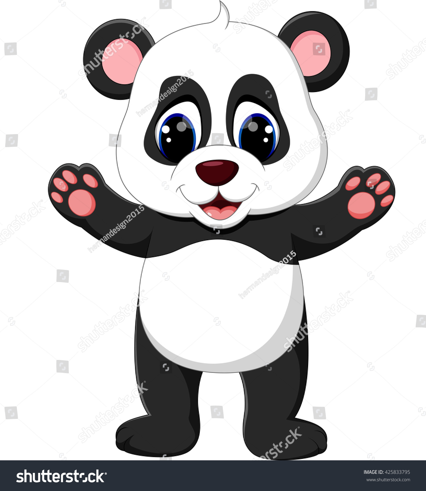 Illustration Of Cute Baby Panda Cartoon - 425833795 : Shutterstock
