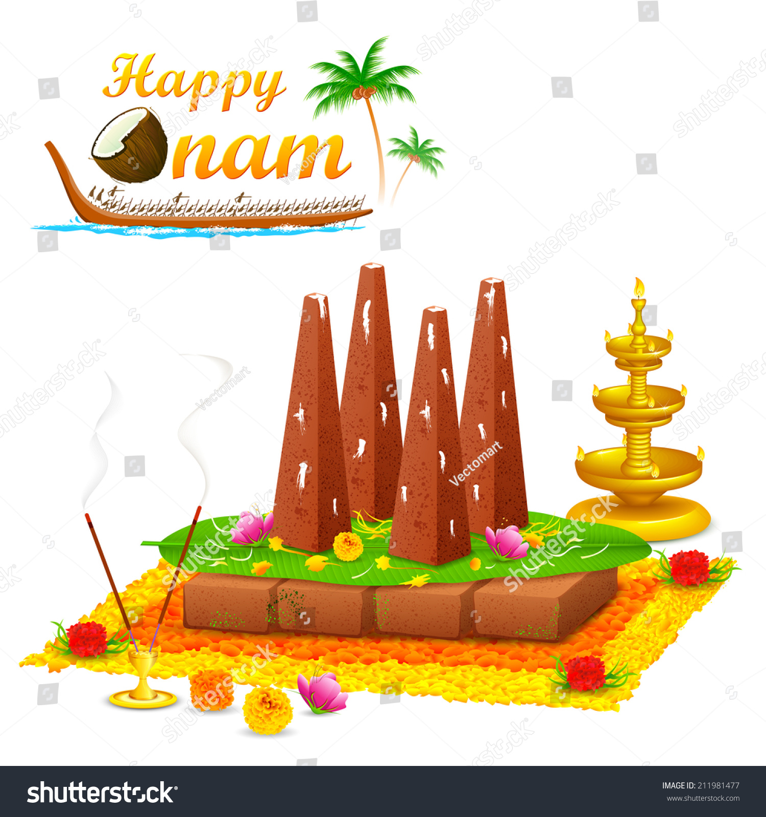 Illustration Of Decorated Onathappan For Onam Celebration 211981477