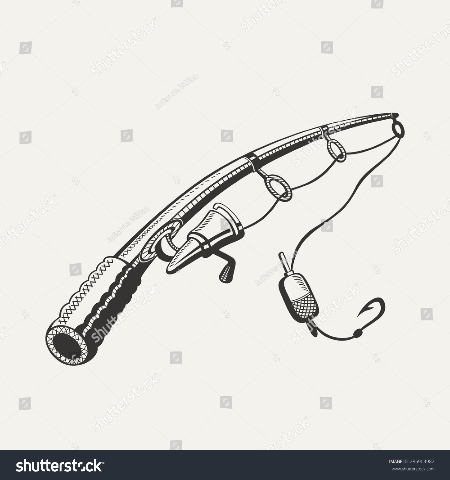 Illustration Of Fishing Rod On White Background. - 285904982 : Shutterstock