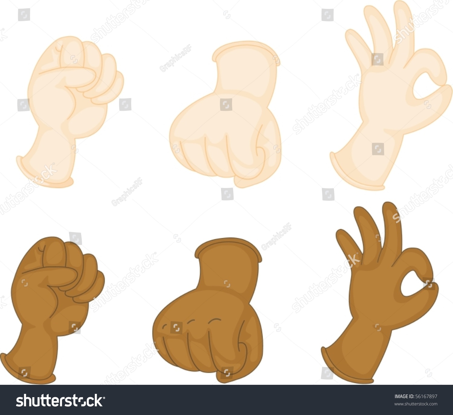 Illustration Of Hands Showing Various Indications On White Background