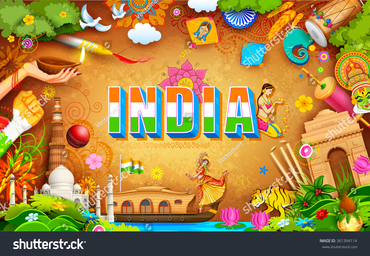 Illustration Of India Background Showing Its Incredible Culture ...