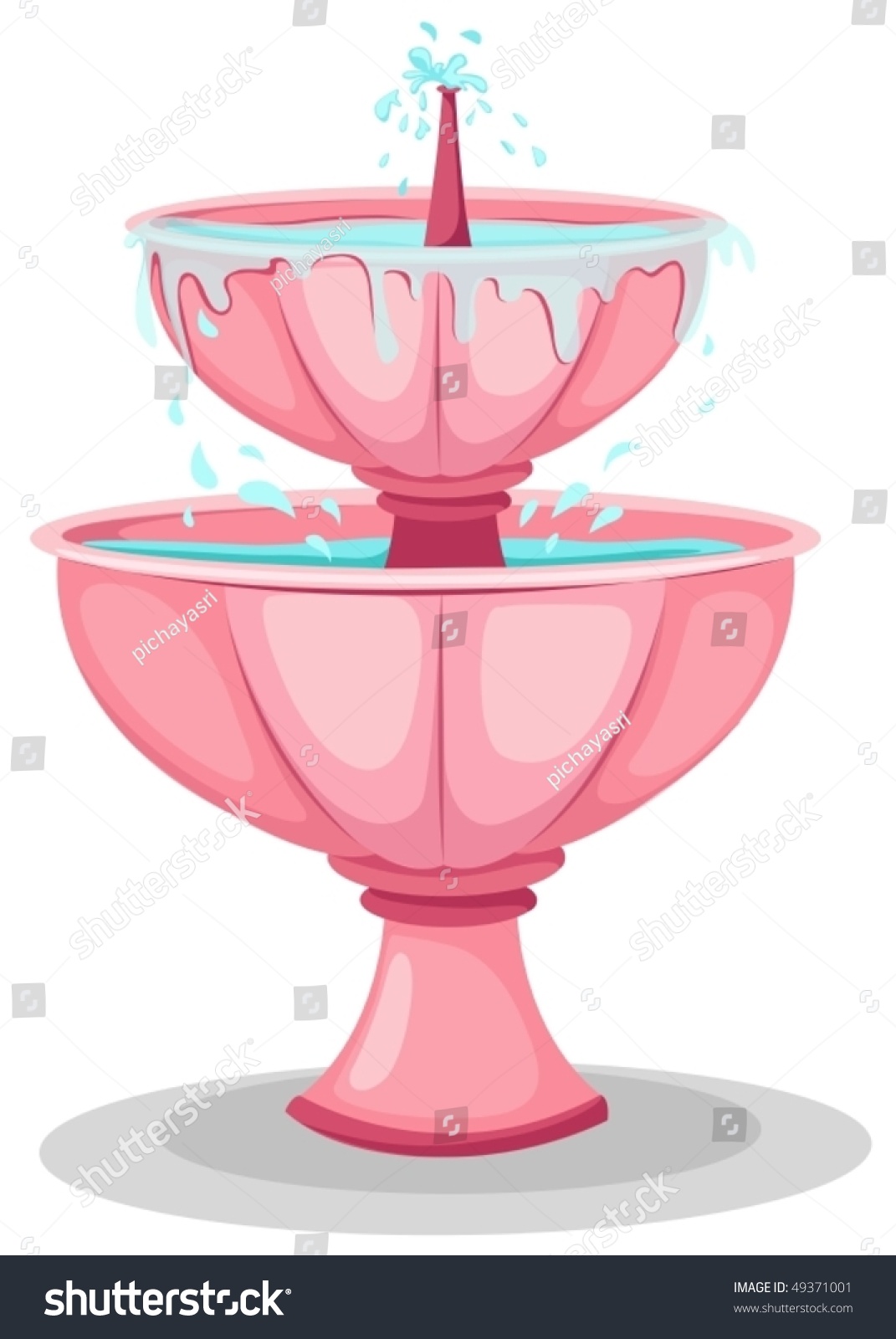 Illustration Of Isolated Cartoon Fountain On White Background