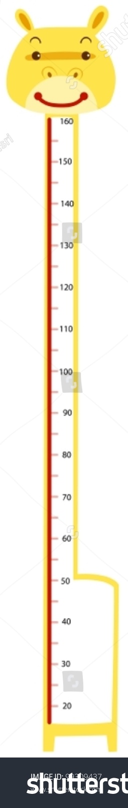 Illustration Of Isolated Giraffe Height Scale On White - 99309437