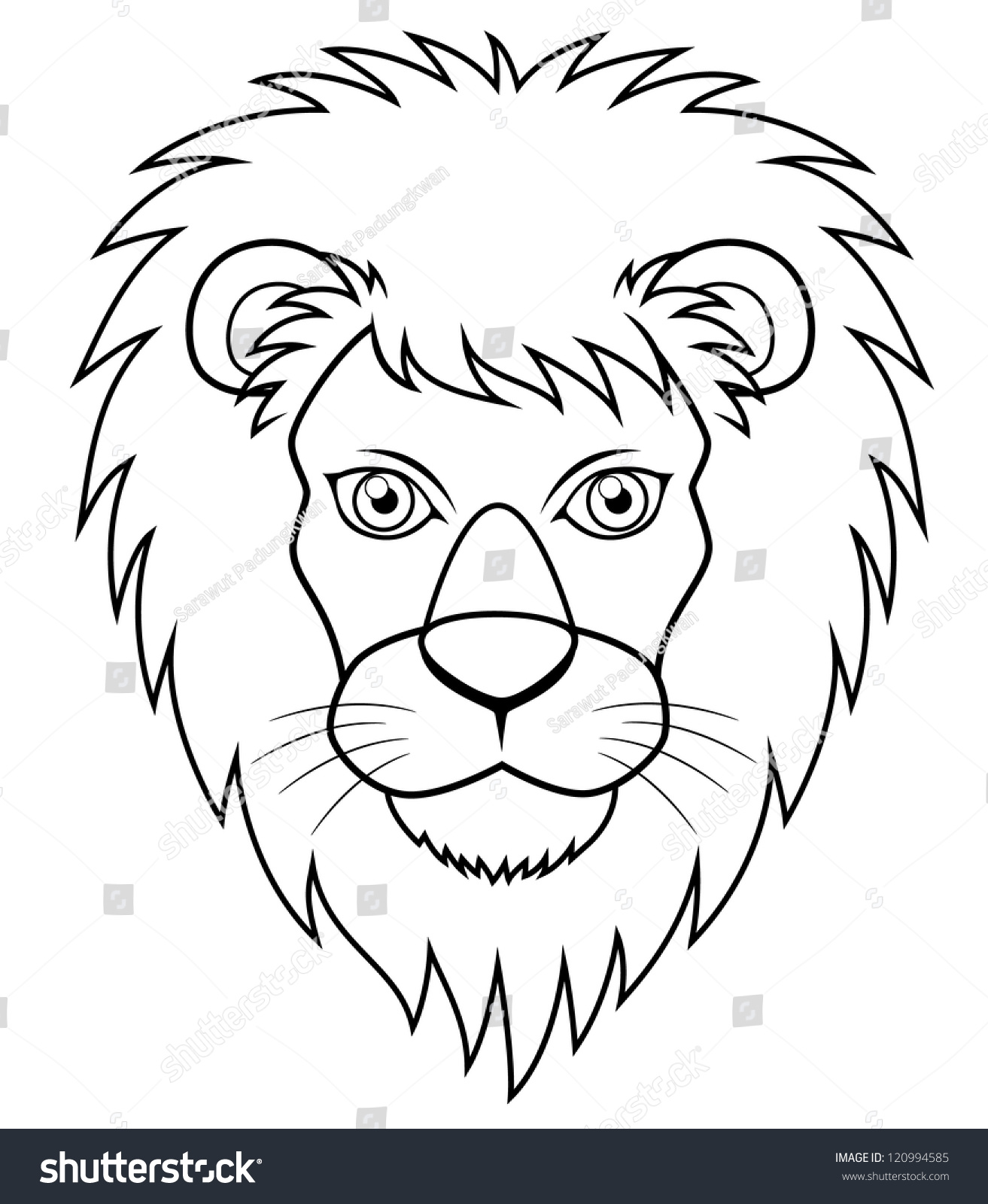 Illustration Of Lion Face Outline 120994585 : Shutterstock