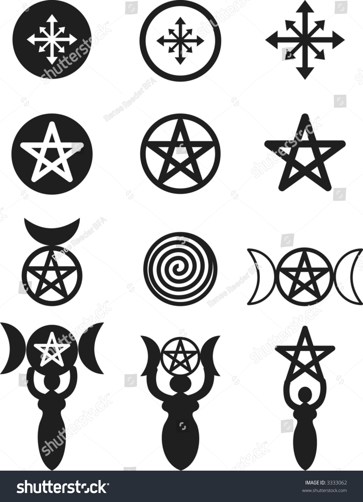 Illustration Of Symbols Illustration Of Pagan Symbols In A Set Of Design Elements
