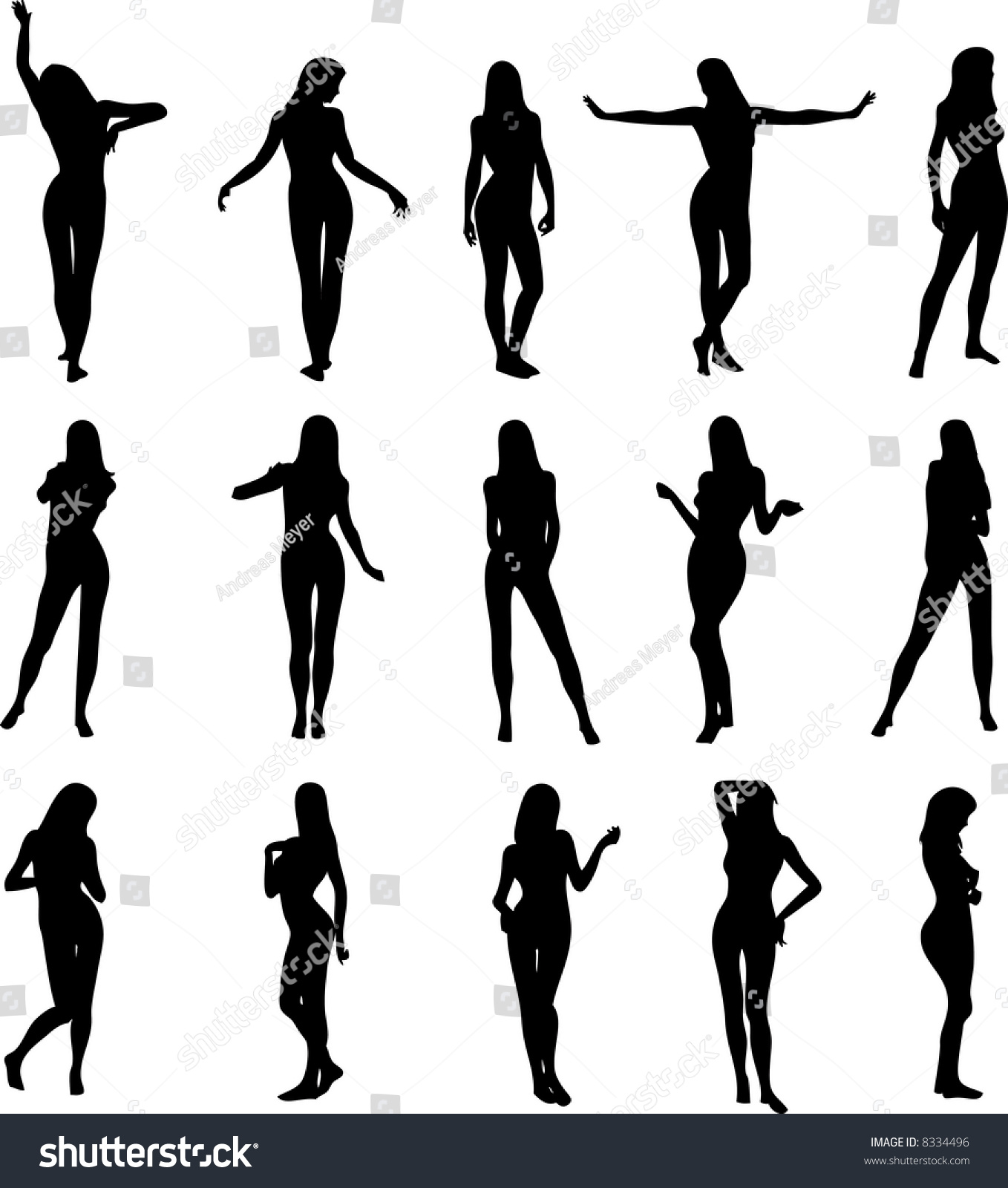 Illustration Of Sexy Woman Silhouettes - 8334496 : Shutterstock