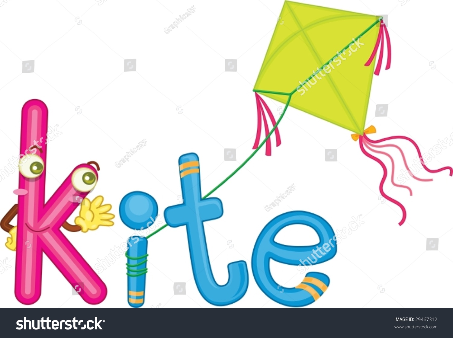 Illustration Of The Word Kite 29467312 Shutterstock