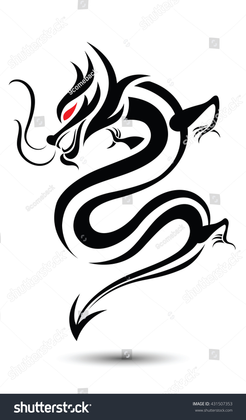 Vektor Stok Illustration Traditional Chinese Dragon Vector Illustration