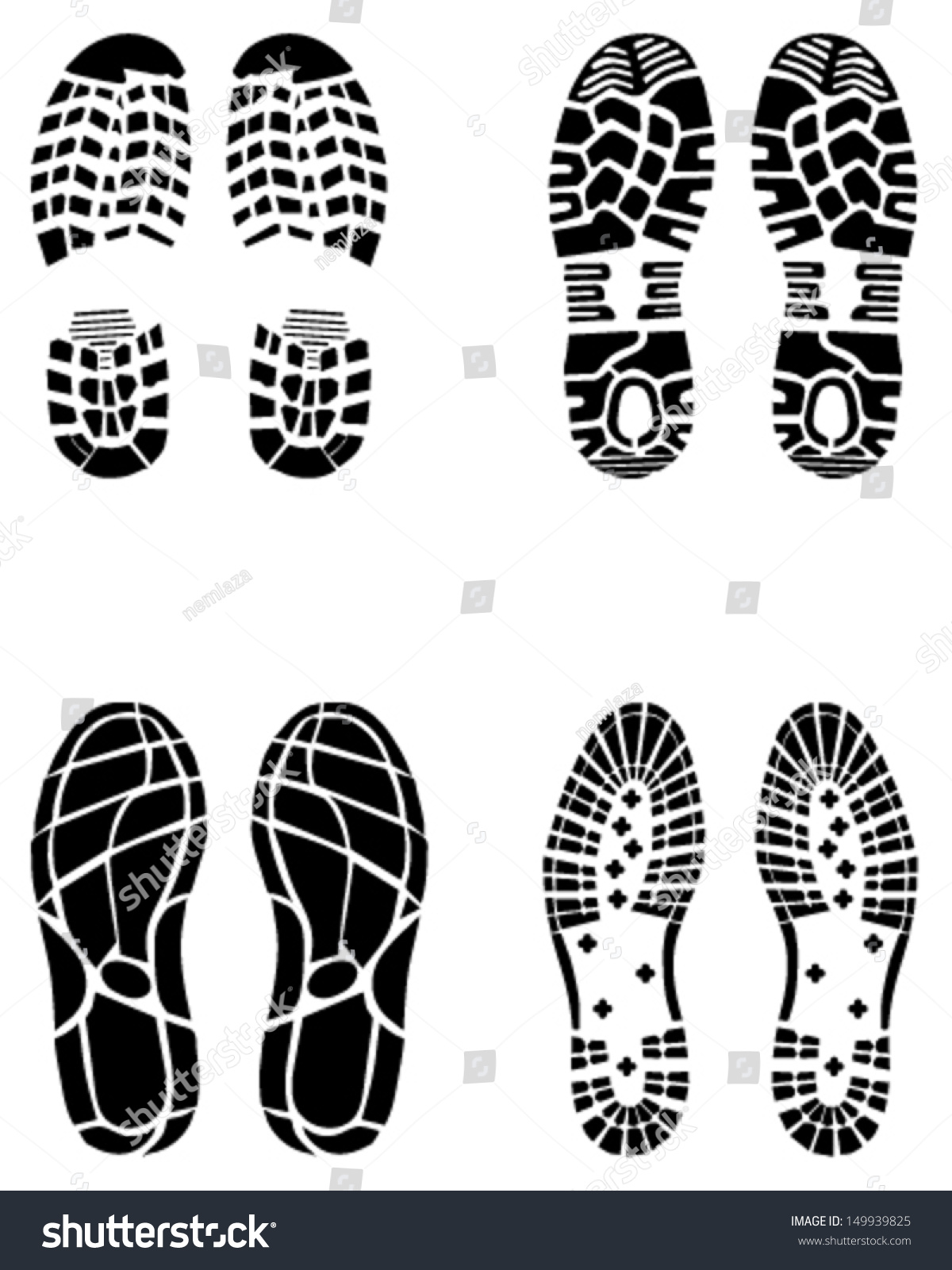 Illustration Of Various Shoe Prints 3-Vector - 149939825 : Shutterstock