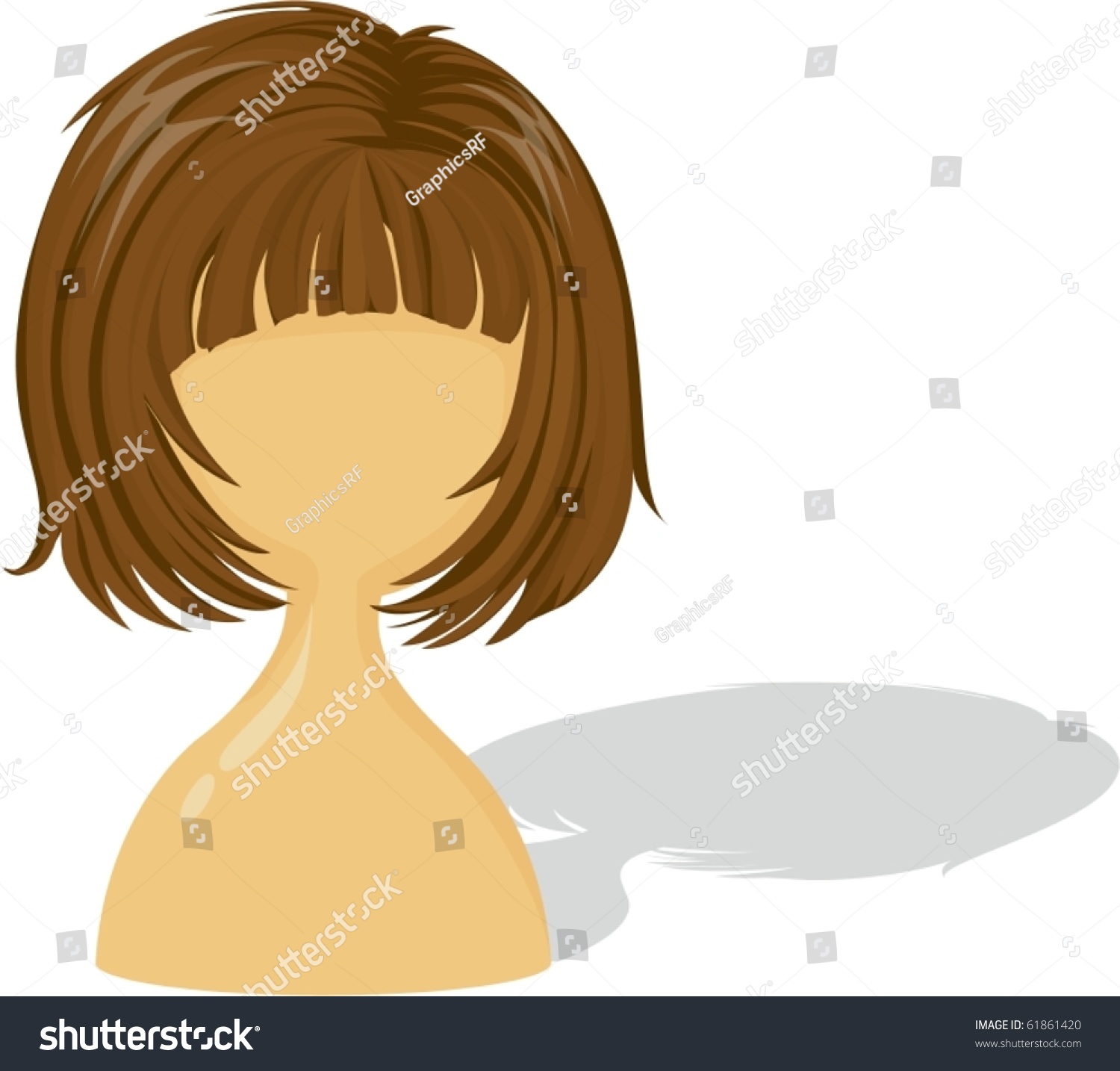 Illustration Of Wig On A White Background - 61861420 : Shutterstock