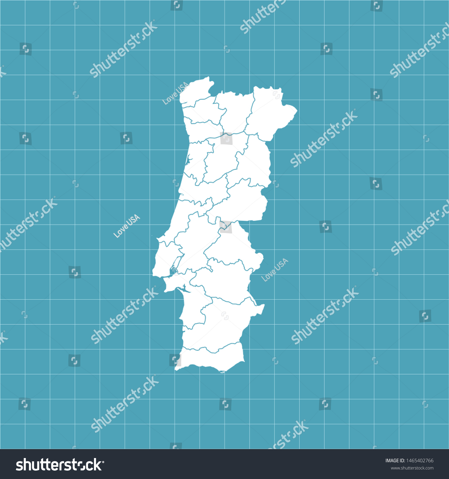 Illustration Vector Map Portugal Stock Vector Royalty Free 1465402766