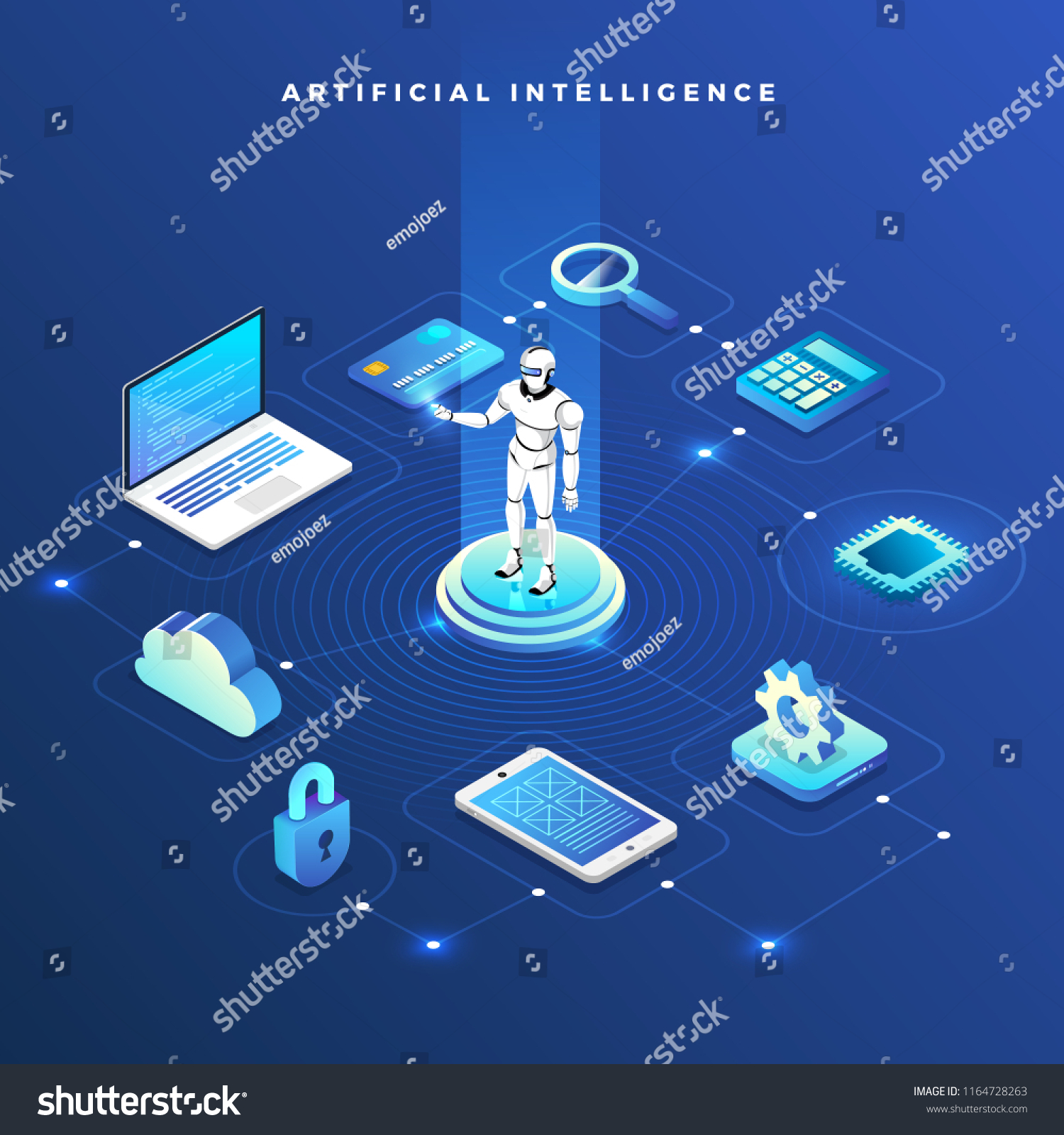 Ilustraciones Concepto Inteligencia Artificial Ai Tecnolog A Vector