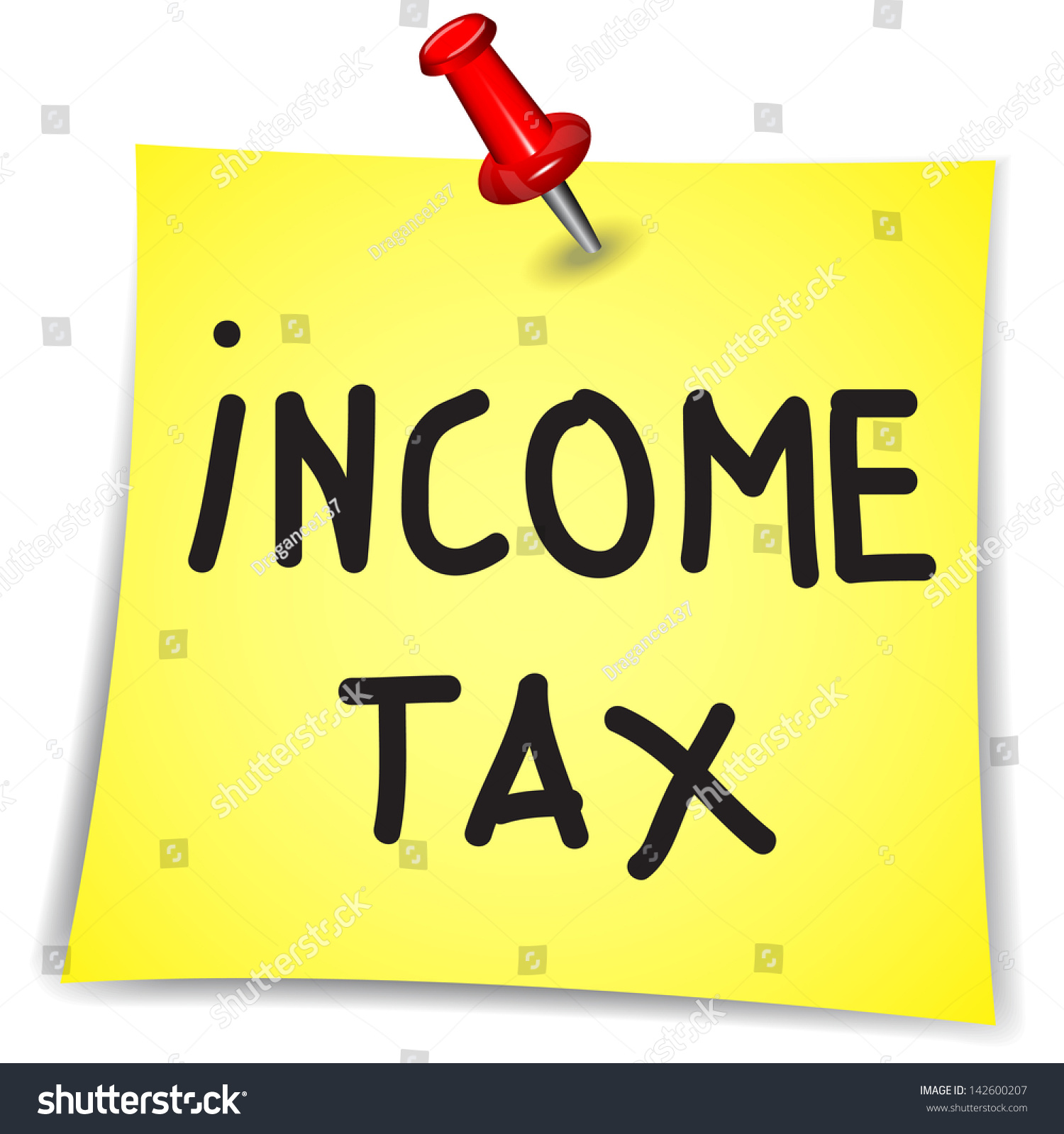 income-tax-word-on-a-note-paper-with-pin-on-white-background-stock-vector-142600207-shutterstock