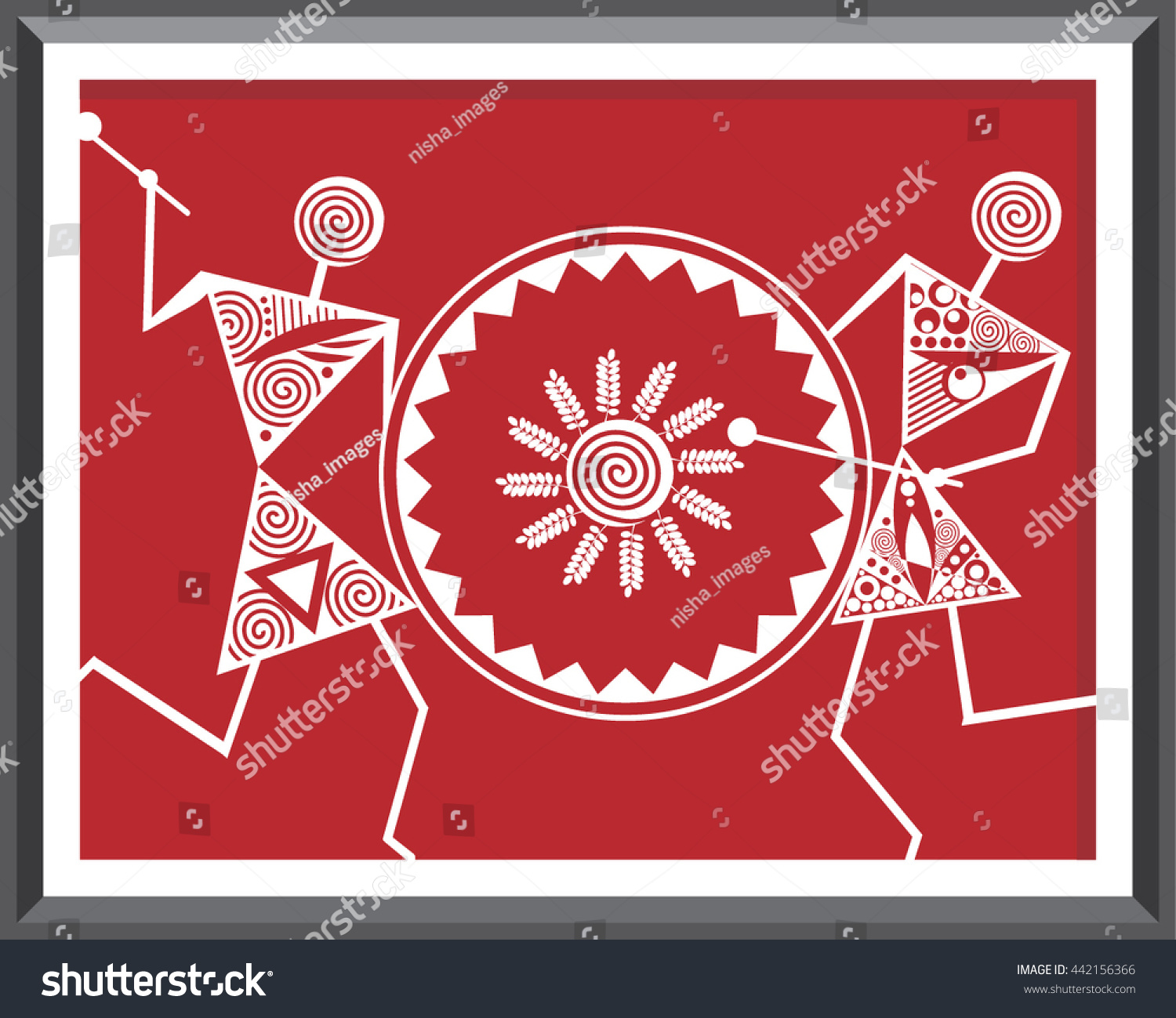 Indian Tribal Paintings Warli Painting Stock Vector Royalty Free