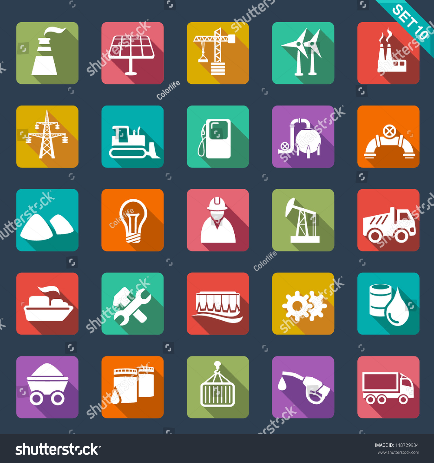 Industry Icons - Flat Design Stock Vector Illustration 148729934 ...