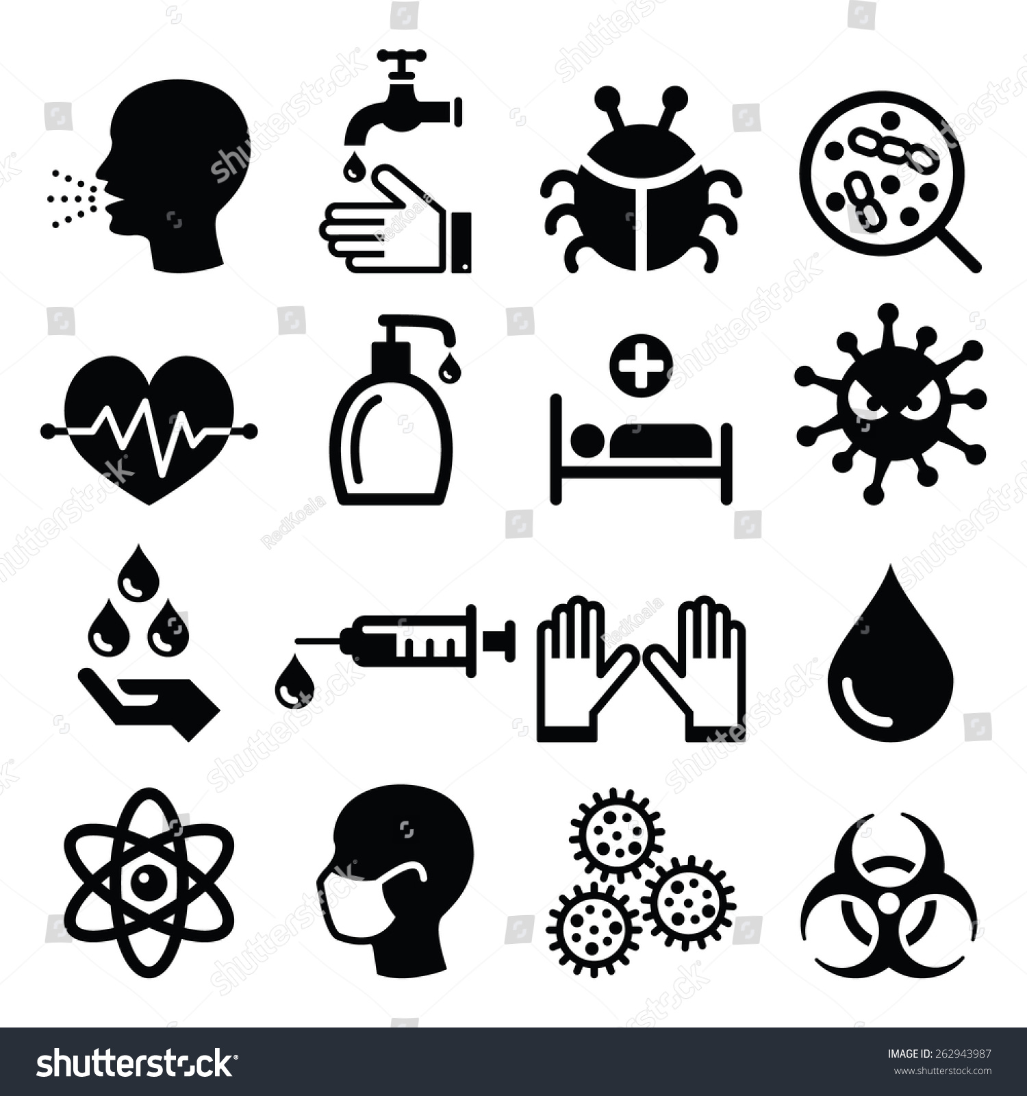 Infection, Virus - Health Icons Set Stock Vector 262943987 : Shutterstock