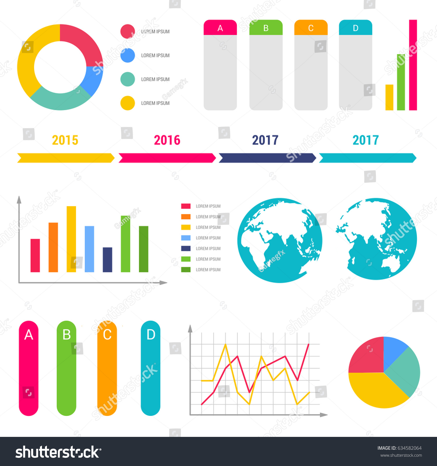 Infographic Workflow Diagrams Timeline Steps Chart Vector De Stock