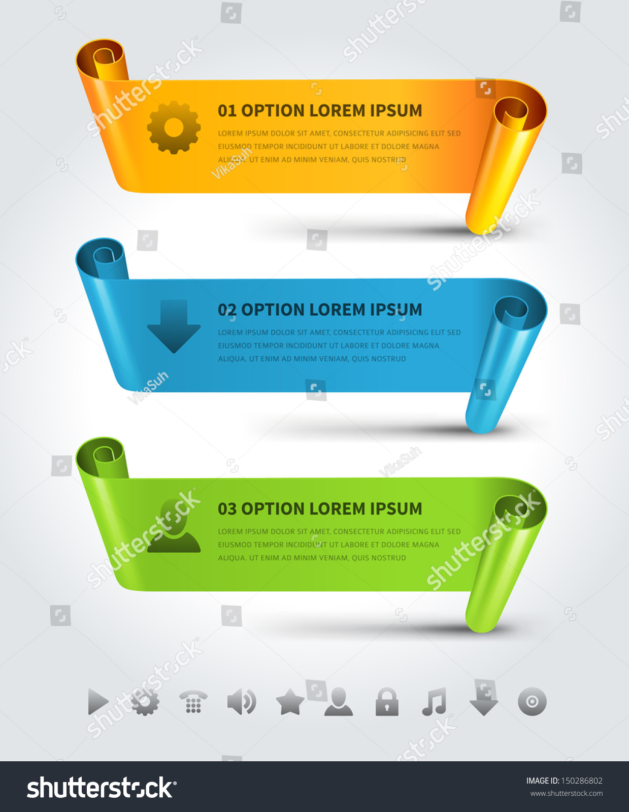 Infographics Options Design Elements. Vector Illustration. Scroll Paper 