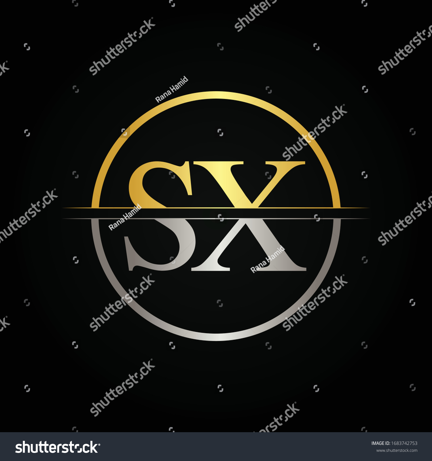 Initial Circle Letter Sx Logo Design Stock Vector Royalty Free