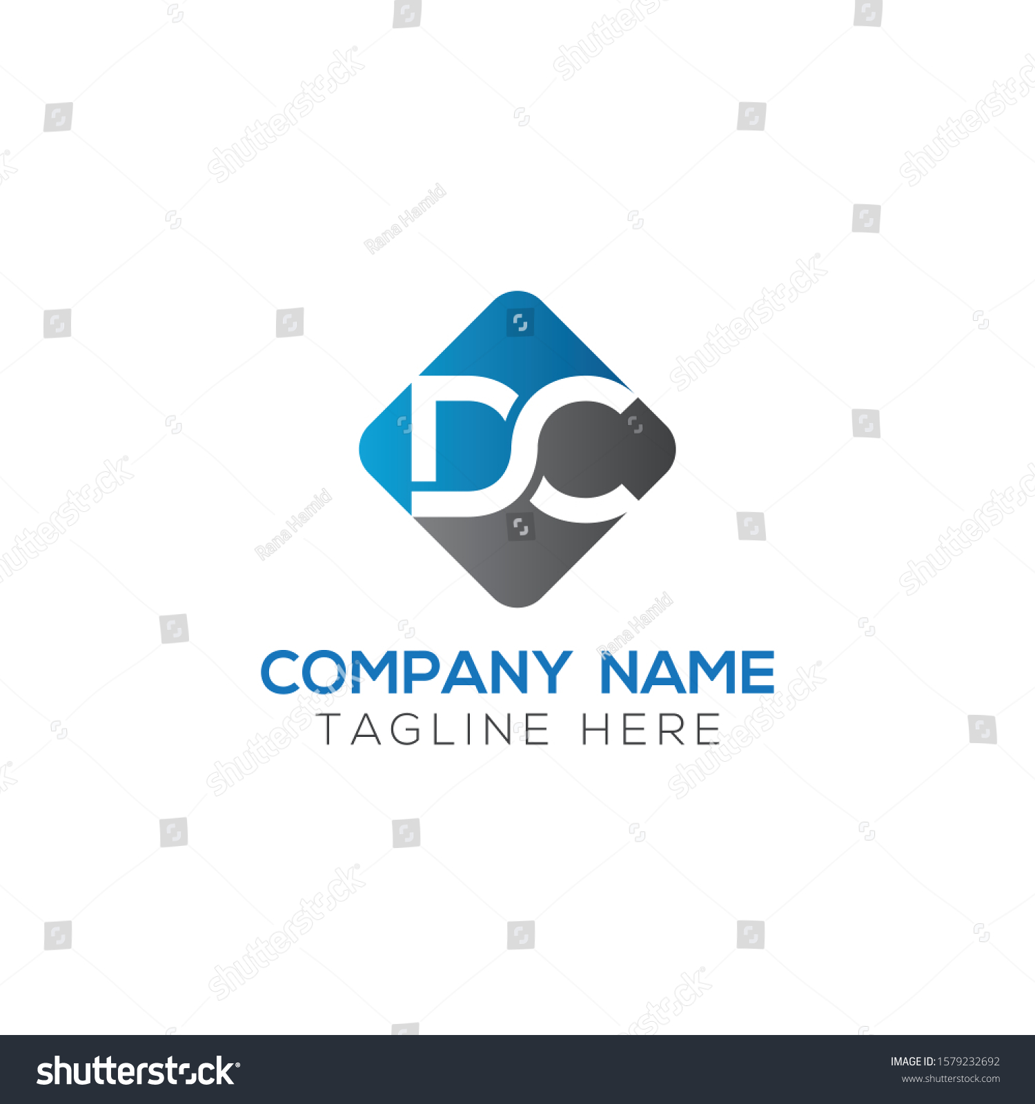 Initial Dc Letter Logo Creative Modern Stock Vector Royalty Free