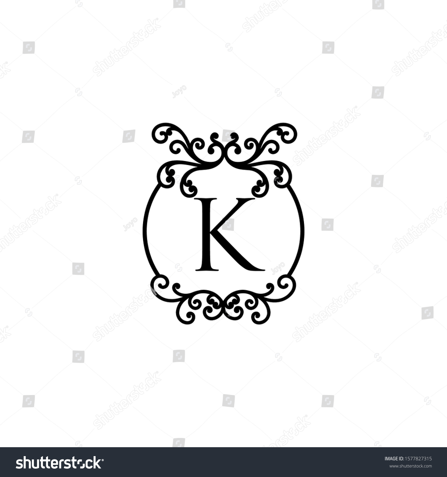 Initial K Letter Luxury Beauty Flourishes