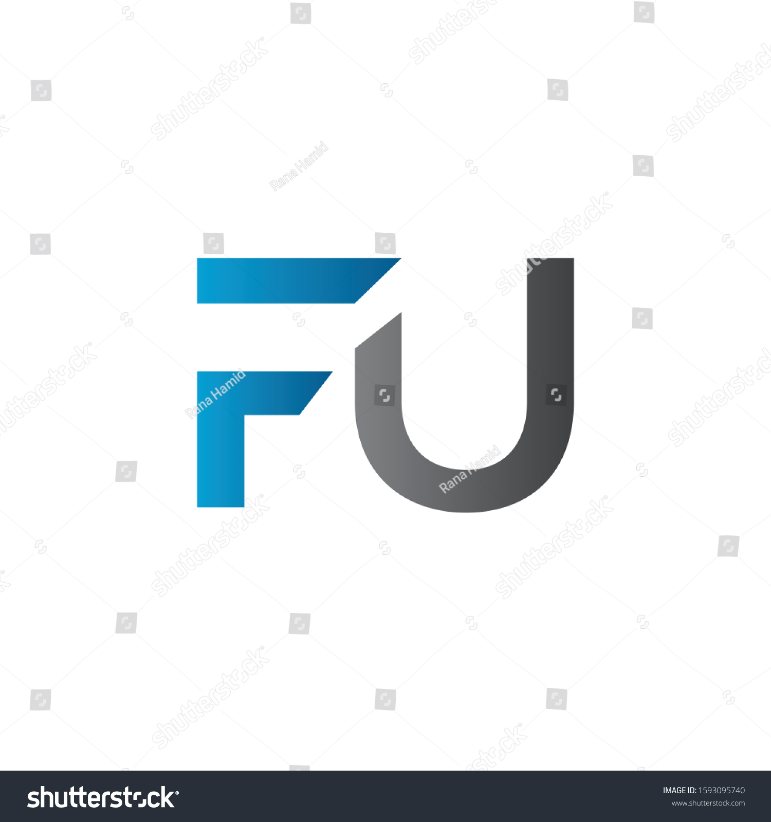 Initial Letter Fu Logo Design Vector Stock Vector Royalty Free