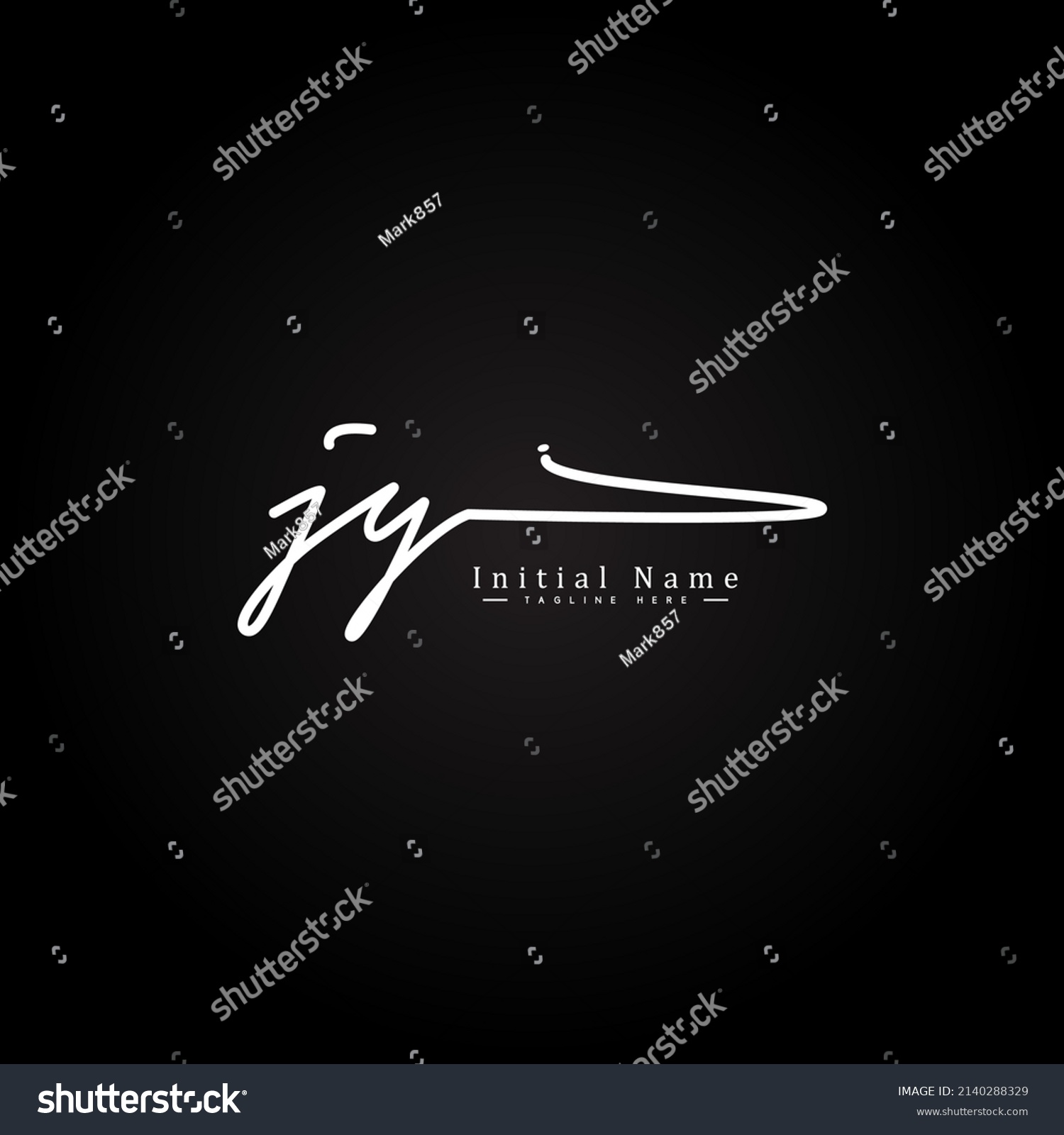 Initial Letter Jy Logo Handwritten Signature Stock Vector Royalty Free