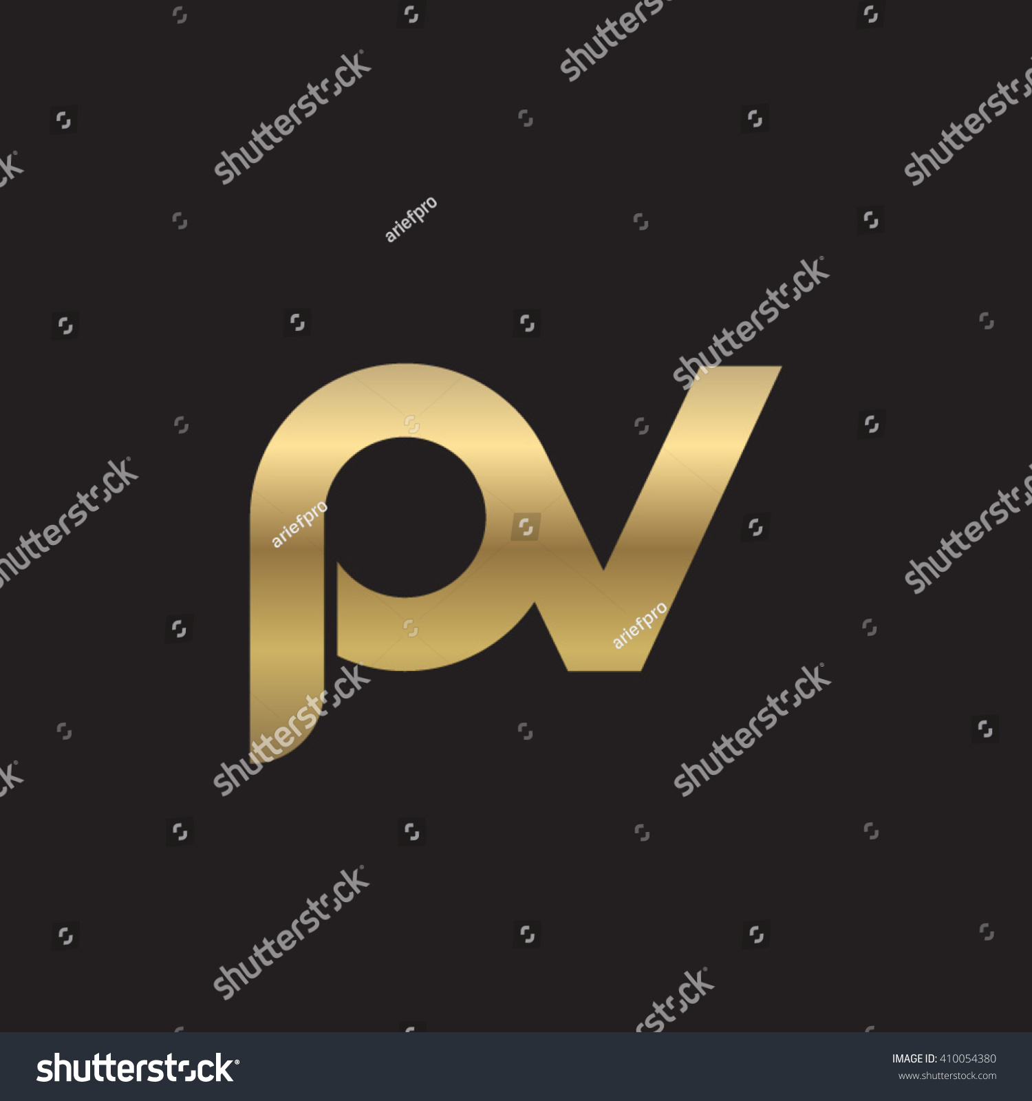 Initial Letter Pv Linked Round Lowercase Stock Vector Royalty Free