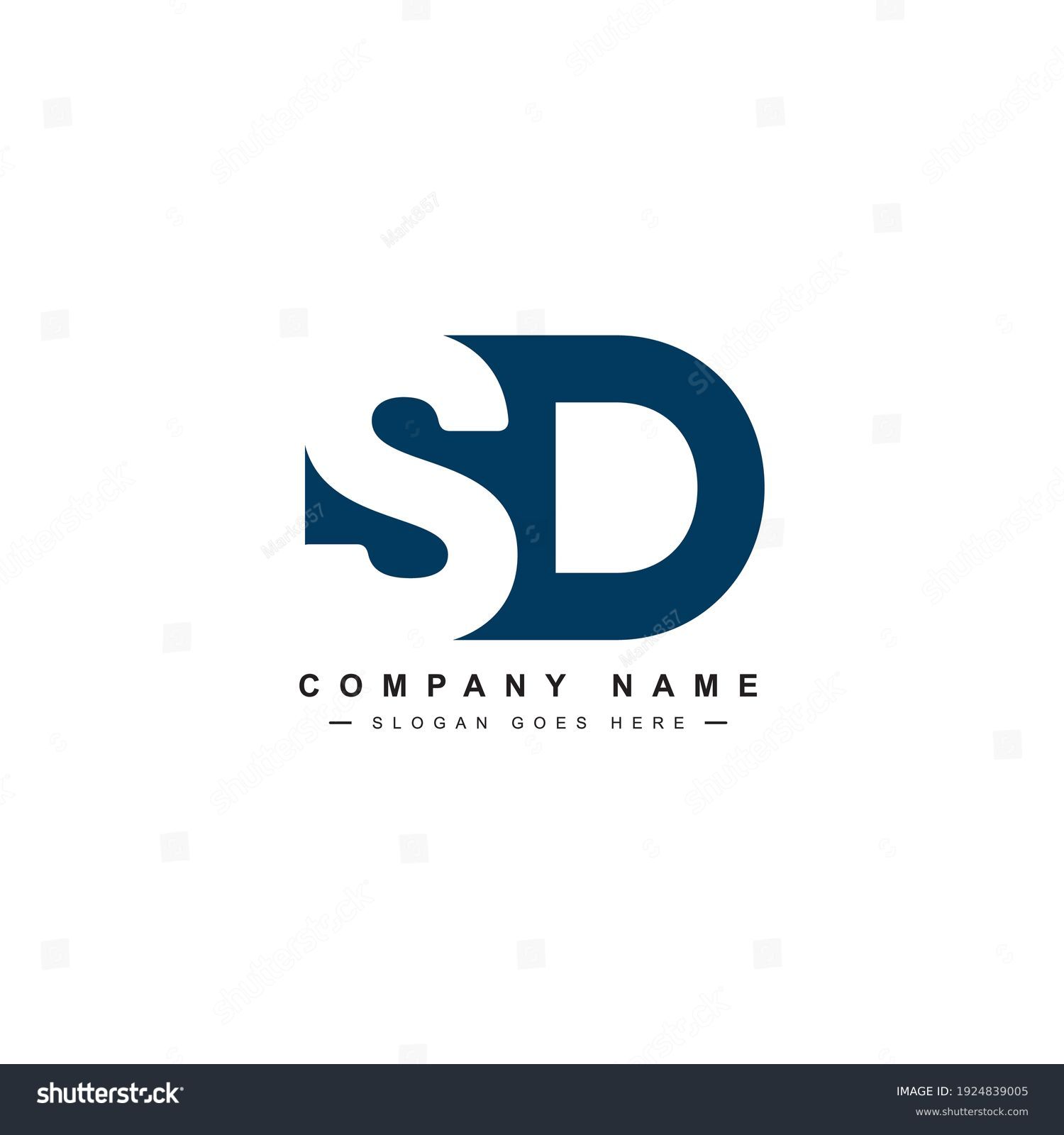 Initial Letter Sd Logo Minimal Vector Stock Vector Royalty Free