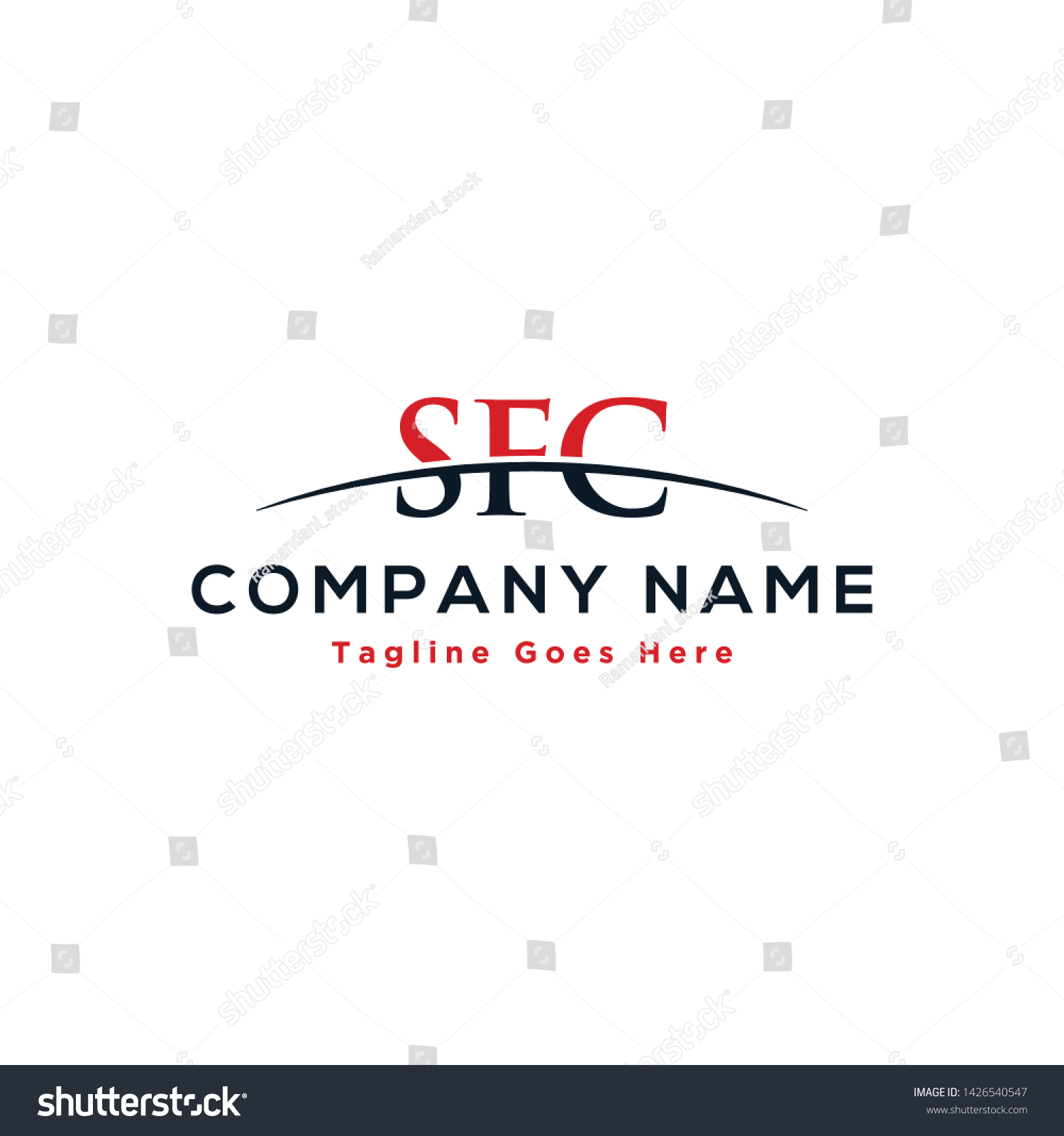 Initial Letter Sfc Overlapping Movement Swoosh Stock Vector Royalty