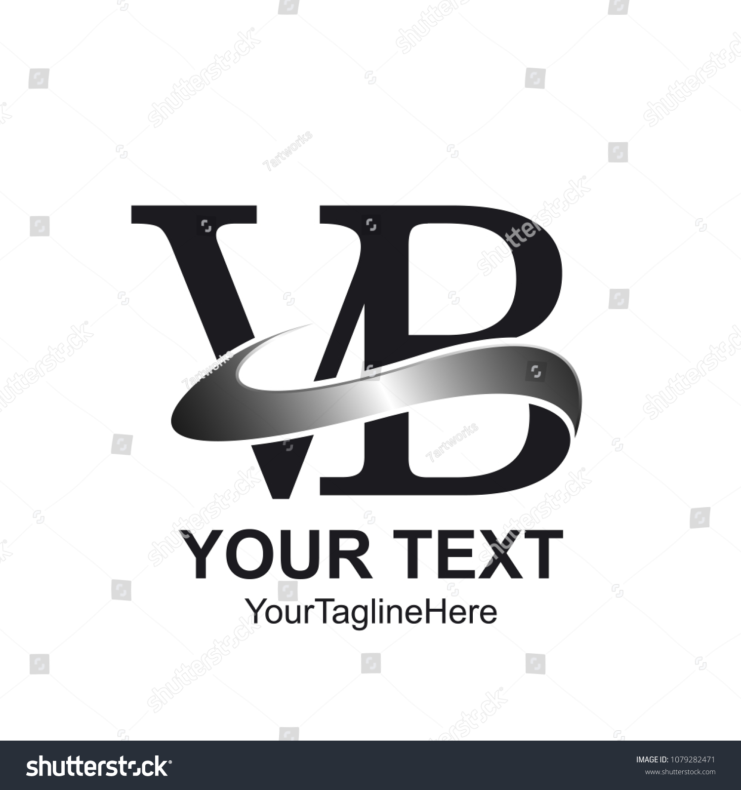 Initial Letter Vb Logo Template Colored Stock Vector Royalty Free