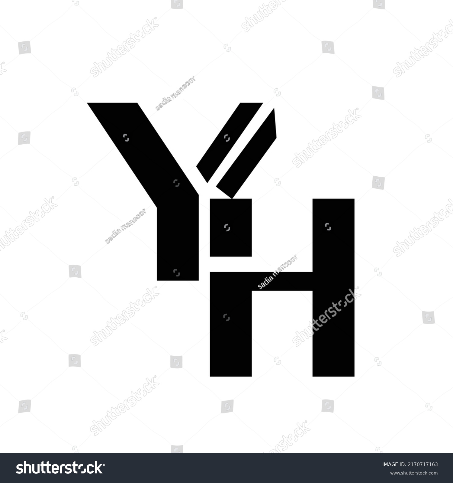 Initial Letter Yh Logo Design Stock Vector Royalty Free 2170717163