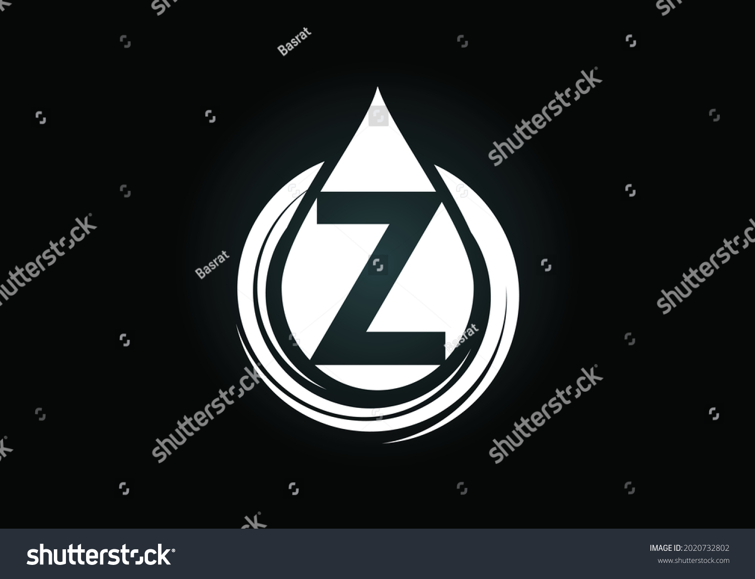 Initial Z Monogram Alphabet Water Drop Stock Vector Royalty Free