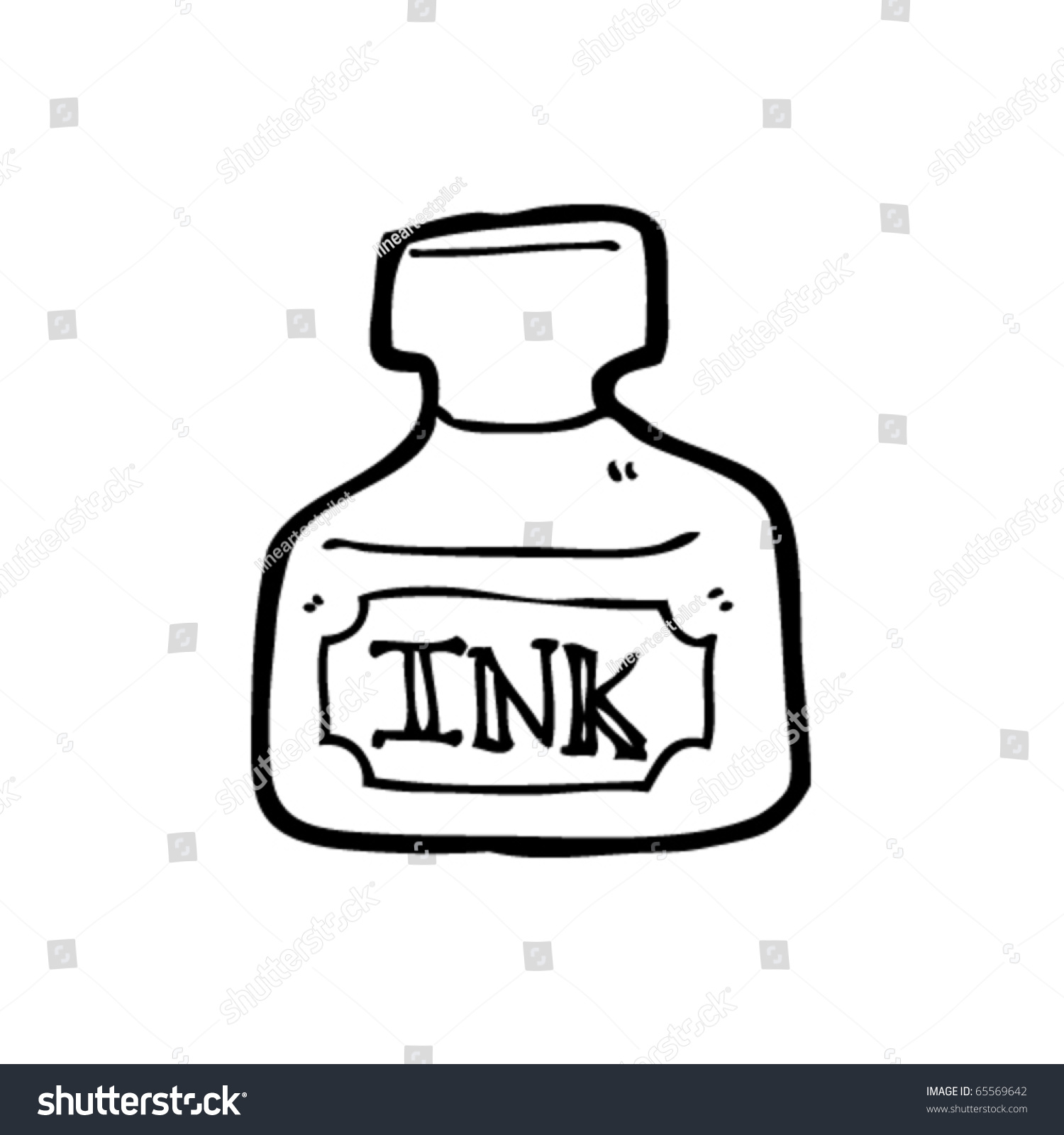 Ink Pot Cartoon Stock Vector Illustration 65569642 : Shutterstock
