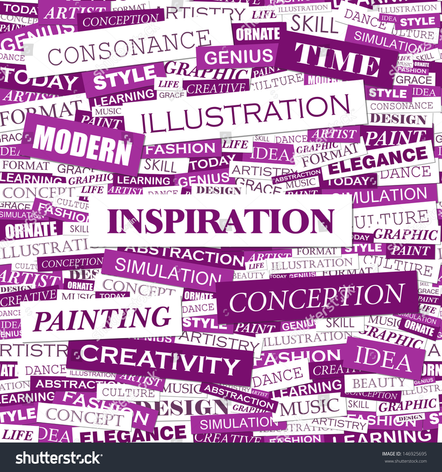 Inspiration Word Cloud Concept Illustration Graphic Stock Vector