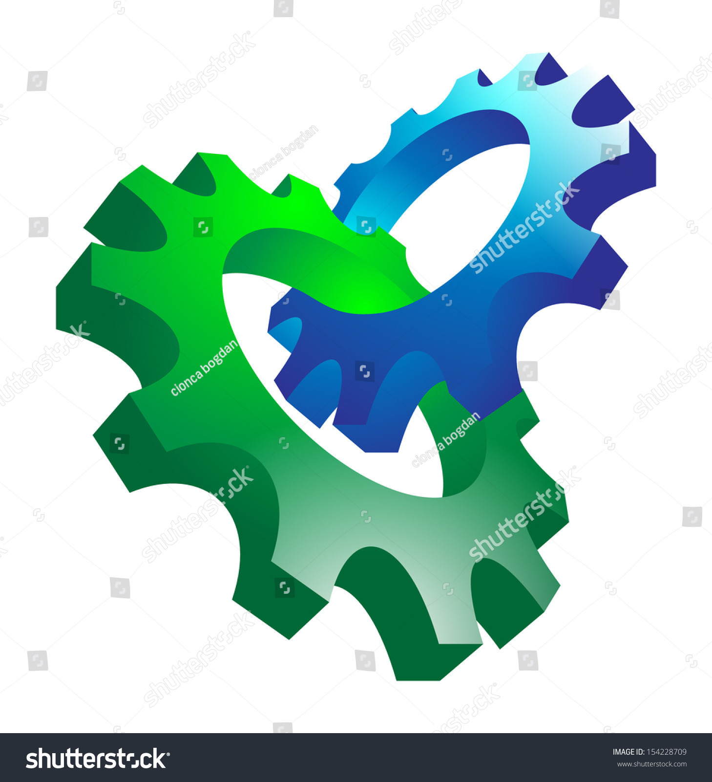 Interlocking Gears Stock Vector 154228709 - Shutterstock