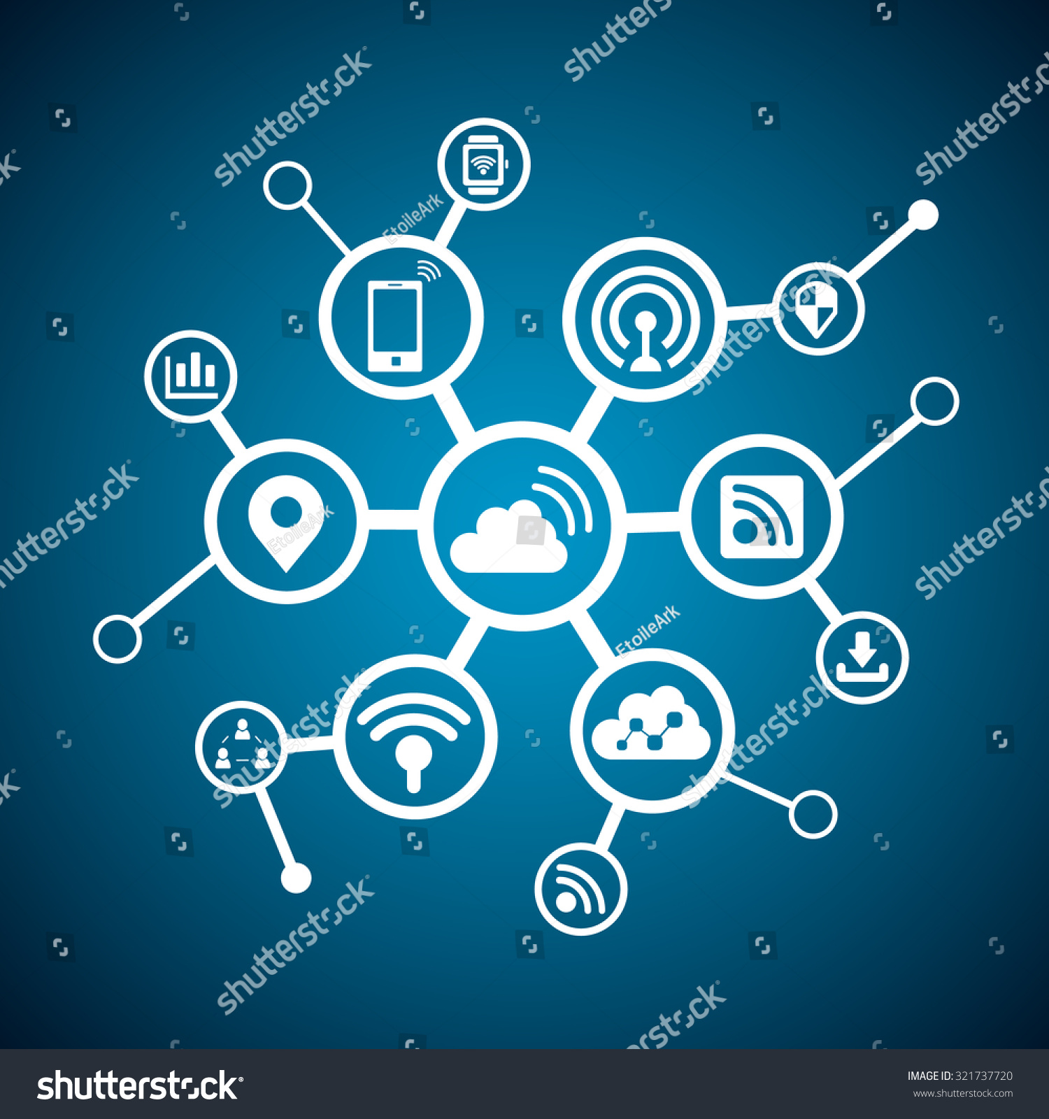 Internet Of Things Concept - Icon Connect Together Stock Vector