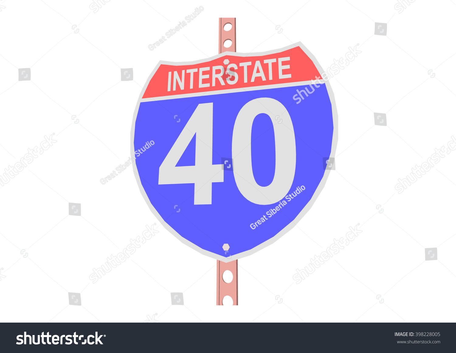 Interstate Highway 40 Road Sign Stock Vector 398228005 Shutterstock