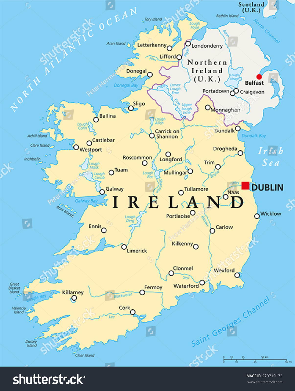 Capital Ireland Map