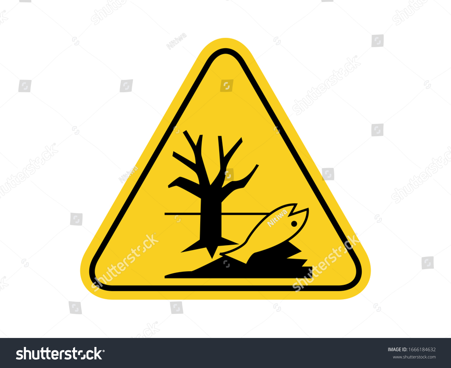 Isolated Caution Environment Common Hazards Symbols Stock Vector